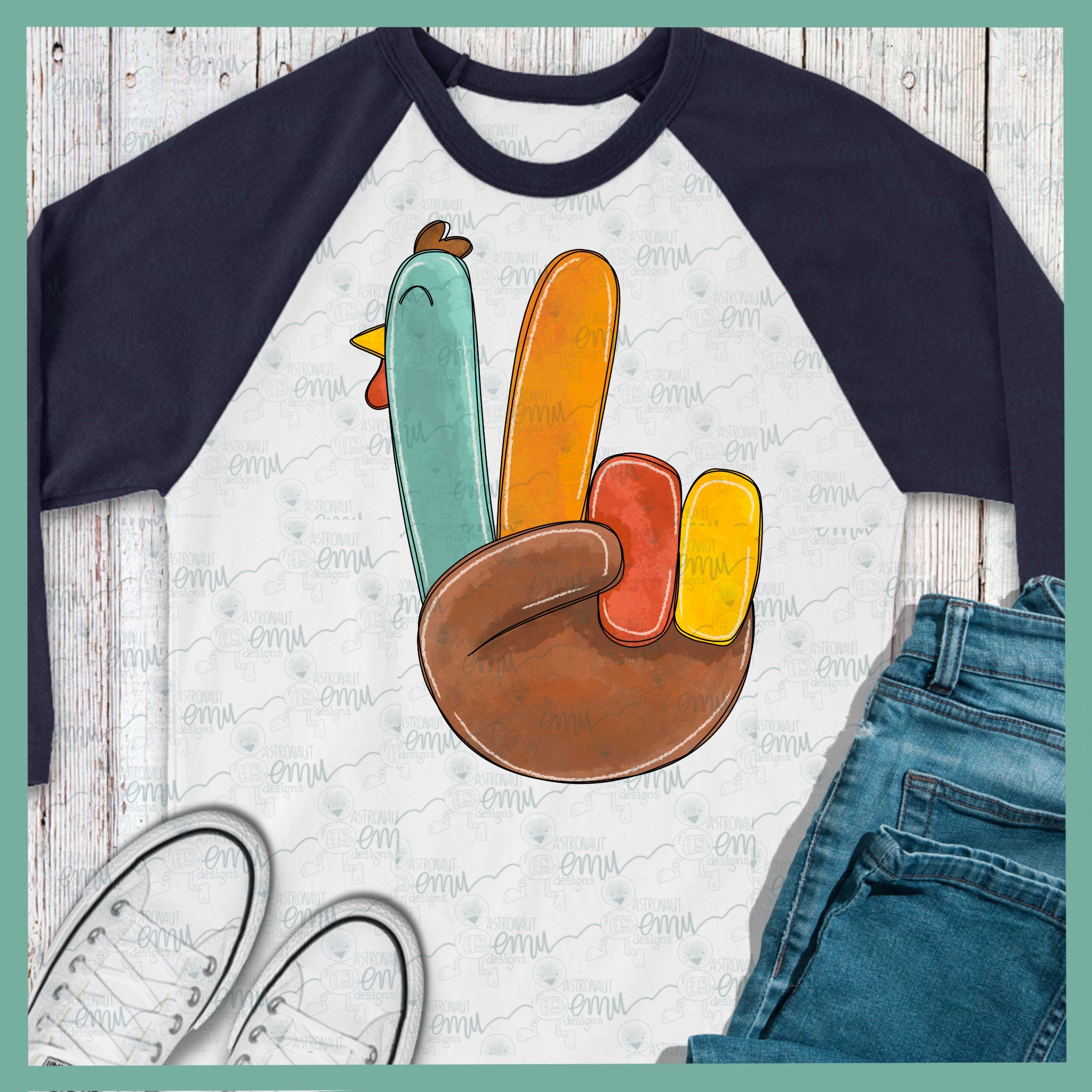 2 files Peace Sign Turkey PNG file Thanksgiving sublimation Etsy