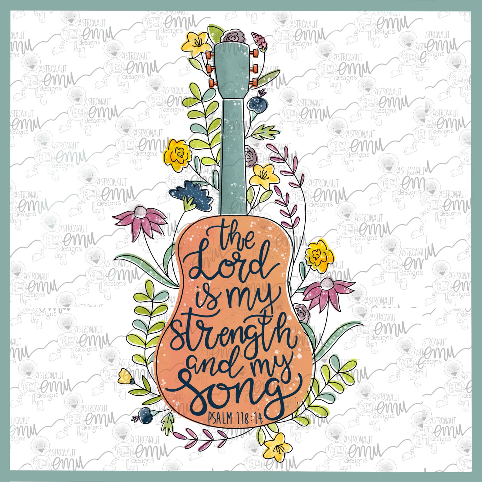 Strength and Song Png File Guitar Sublimation File Psalm - Etsy