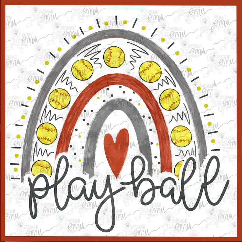Softball Rainbow PNG Softball Sublimation File - Etsy
