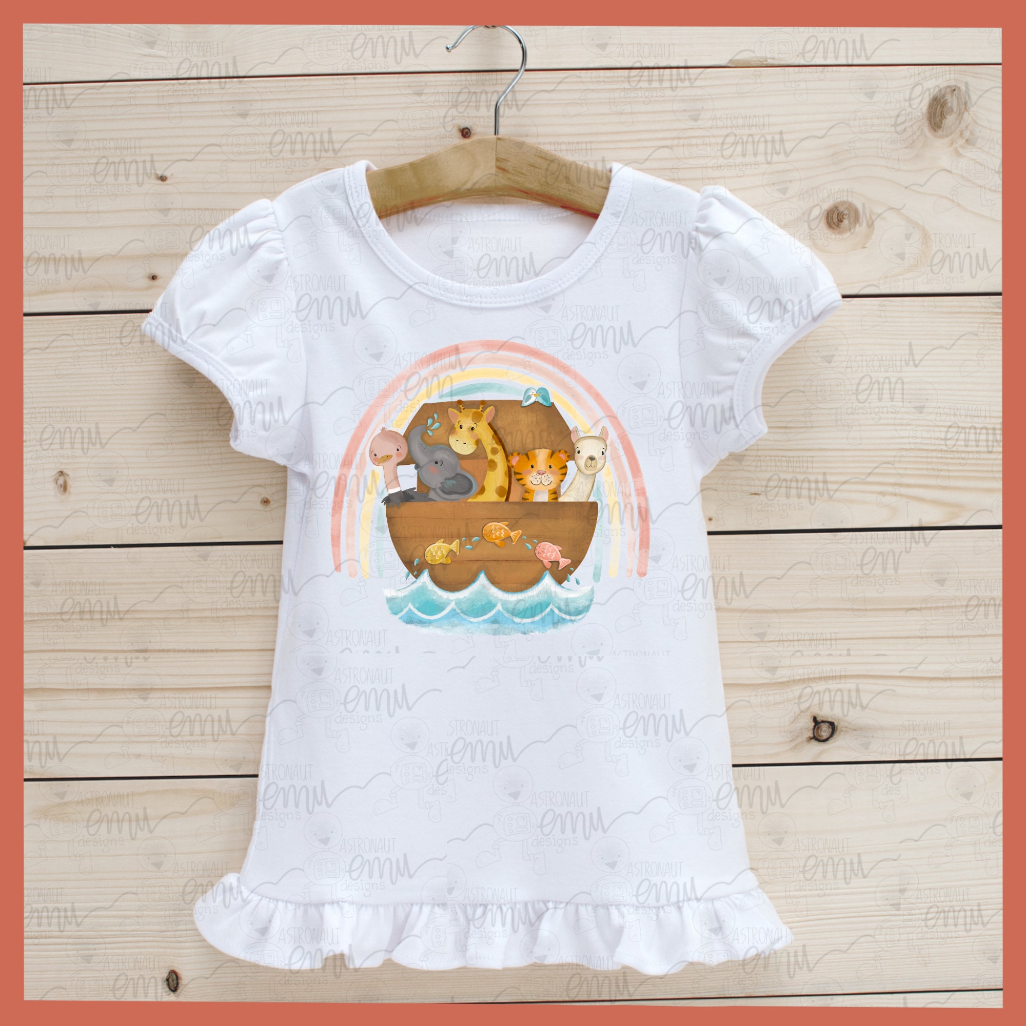 Noahs Ark With Rainbow PNG File | Etsy