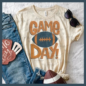 Game Day PNG file, Navy and Orange letters