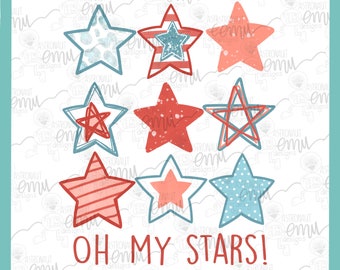 Oh mi archivo PNG de estrellas. archivo de sublimación patriótica