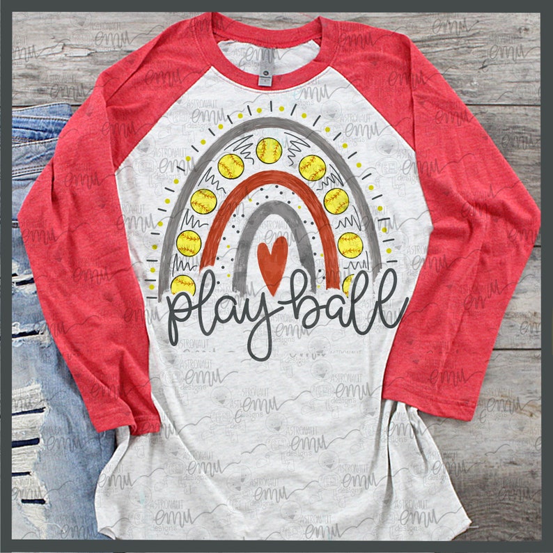Softball Rainbow PNG Softball Sublimation File - Etsy