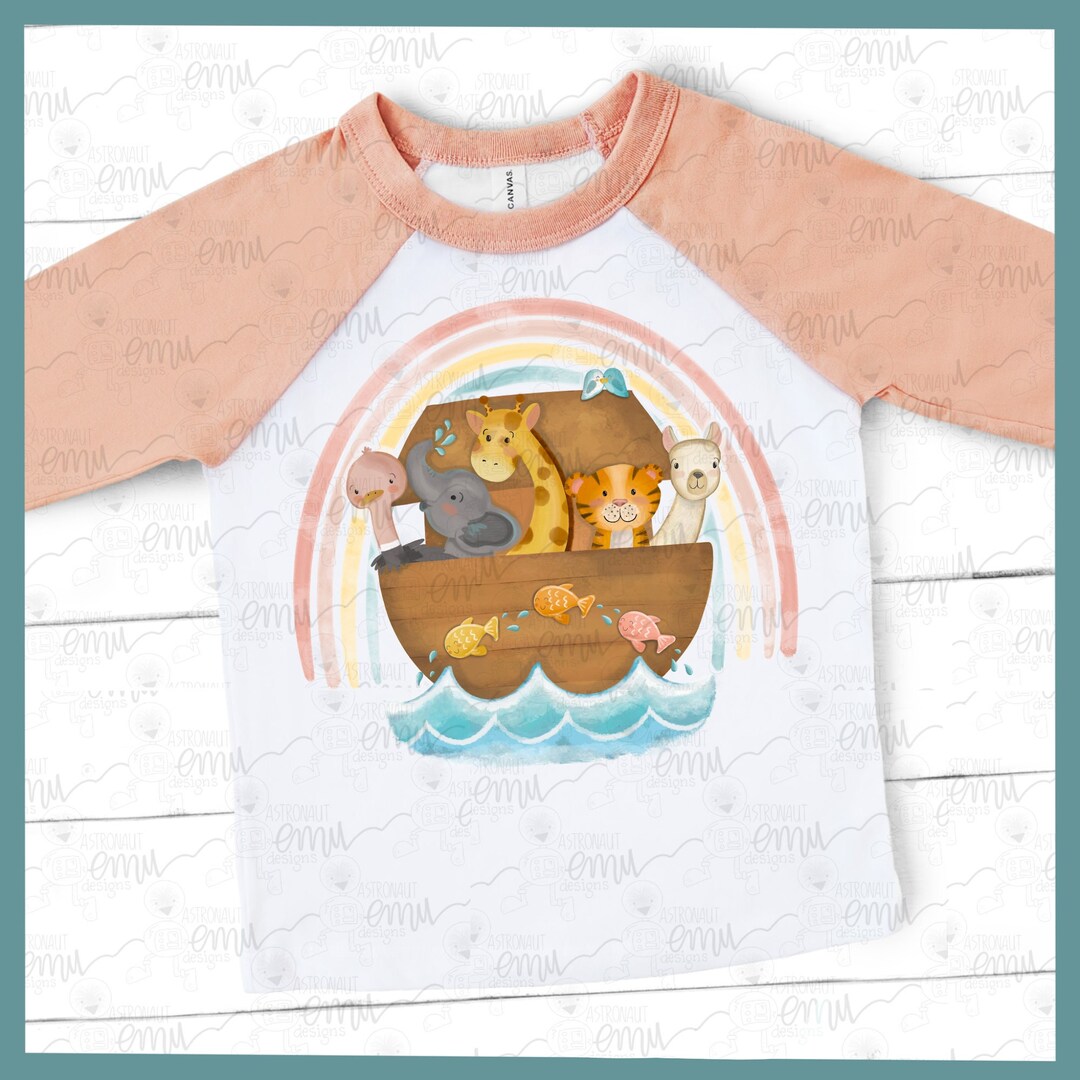 Noah’s Ark With Rainbow PNG File - Etsy