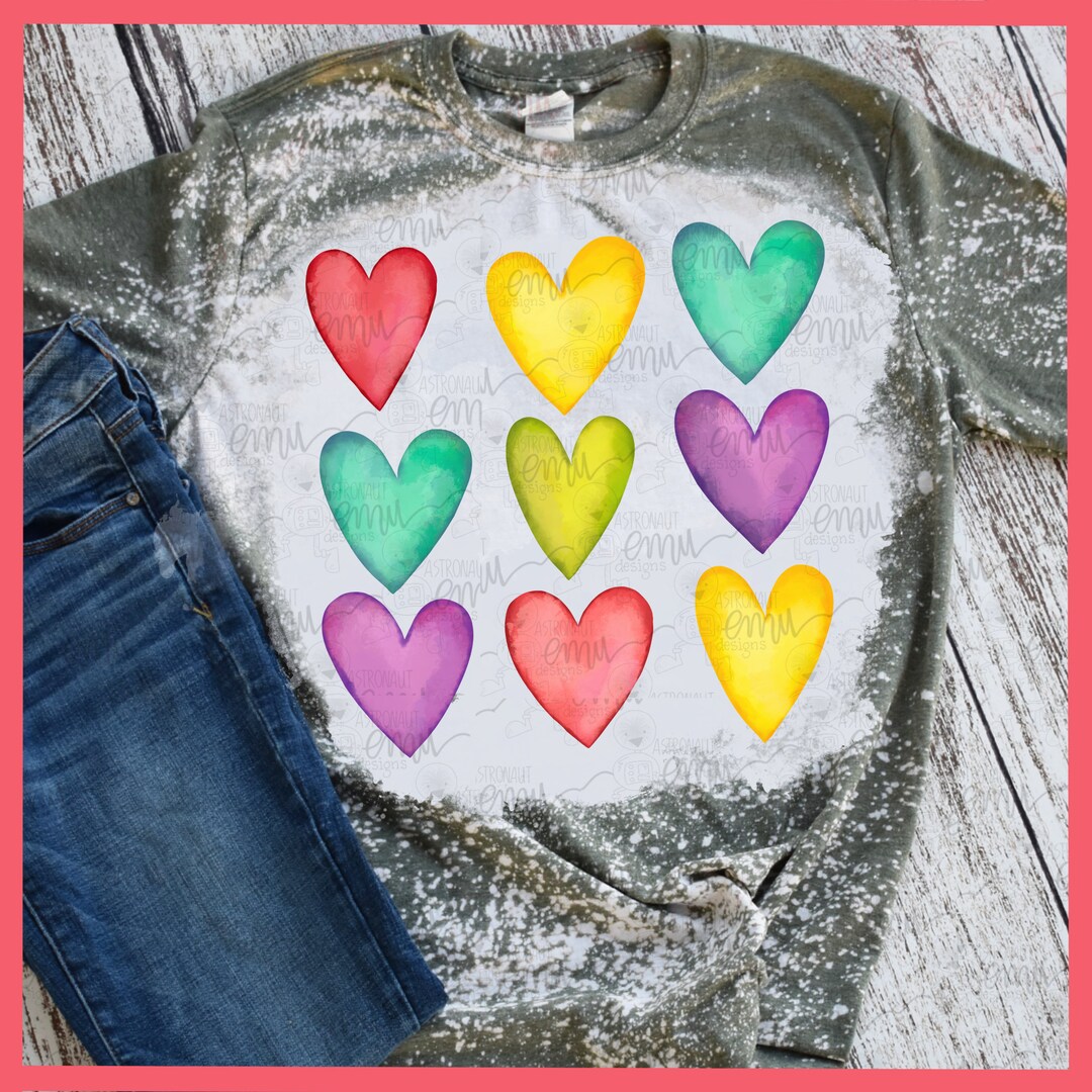 Watercolor Hearts PNG File, Valentines Sublimation File - Etsy