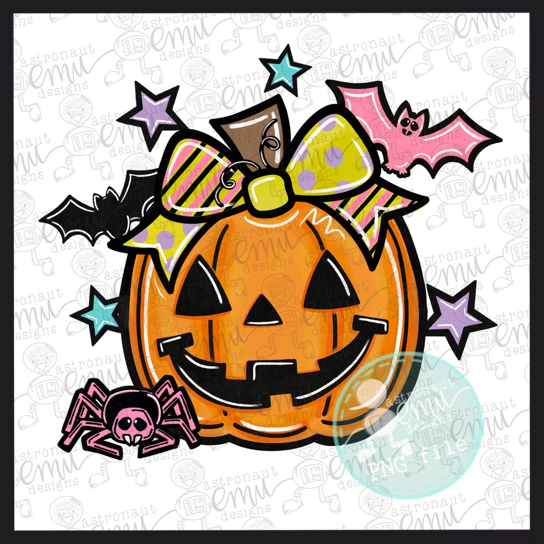 Girly Jack-o’-lantern PNG File, Girl’s Halloween Sublimation File - Etsy