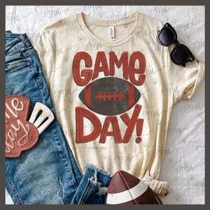 Game Day PNG file, Red and Charcoal Letters