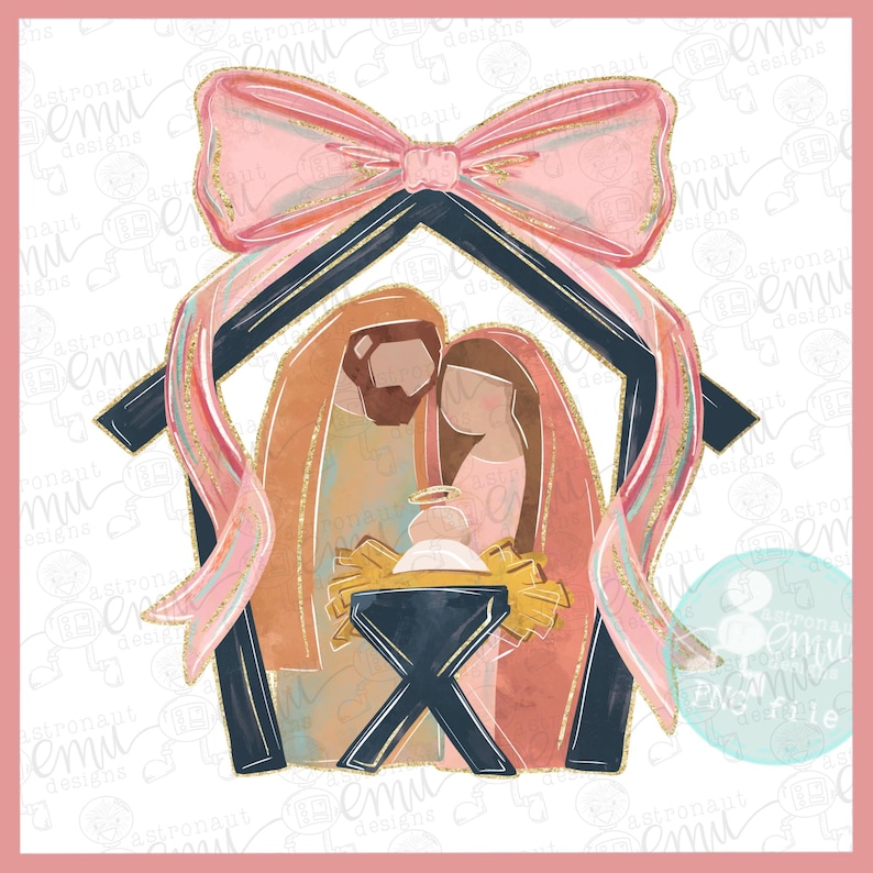 Ribbon Nativity PNG File, Women’s and Girl’s Sublimtion File - Etsy
