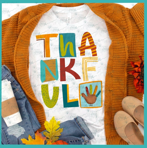 Thanksgiving PNG file, Thankful sublimation file