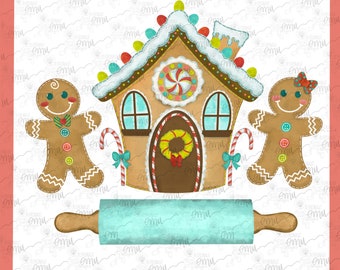 6 files, Gingerbread House PNG bundle, Christmas baking sublimation file