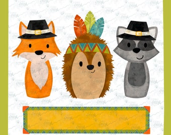 Boys Woodland Thanksgiving PNG file, Boys Thanksgiving sublimation file