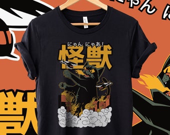 Japanese Streetwear, Cat Shirt, Anime Streetwear, Steampunk Clothing, Vaporwave Shirt, Kawaii Shirt, Harajuku Shirt, Anime Shirt, Unisex Tee