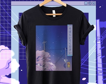 Vaporwave Shirt, Japanese Streetwear, Y2k Shirt, Retro Shirt, Anime Streetwear, Japanese Shirt, Anime Shirt, Vintage Shirt  | Unisex Tee