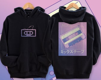 Sudadera vaporwave, sudadera con capucha Y2K, sudadera con capucha negra, ropa de calle japonesa, sudadera con capucha Kawaii, sudadera con capucha estética, sudadera con capucha Harajuku / sudadera con capucha unisex