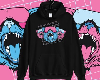 Vaporwave Hoodie, Cyberpunk Clothing, Techwear, Y2K Hoodie, Cat Hoodie, Synthwave, Trendy Hoodie, Retro Hoodie | Unisex Hoodie