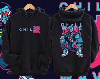 Japanese Streetwear, Cyberpunk Clothing, Vaporwave Hoodie, Chillwave Hoodie, Black Hoodie, Chillhop, Anime Streetwear | Unisex Hoodie