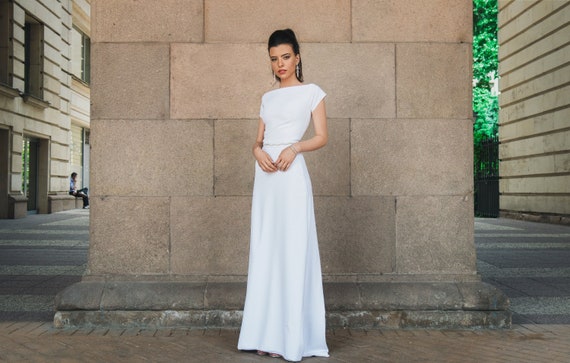 elegant pearl dress Elegant Square Neck Wedding Dress - Pearl Beads for Wedding Dress main image 1