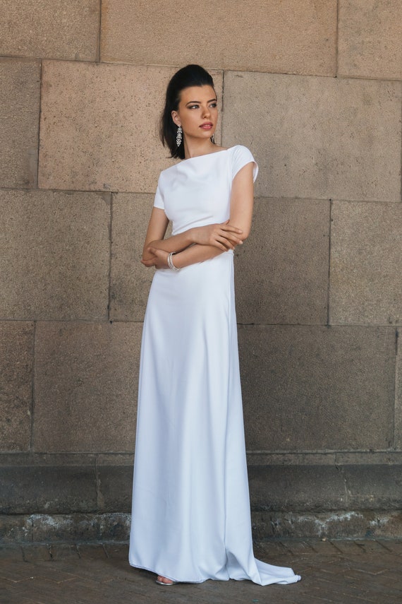 Cap Sleeves Boat Neckline White Party Dress Cap Sleeves Boat Neckline White Party Dress