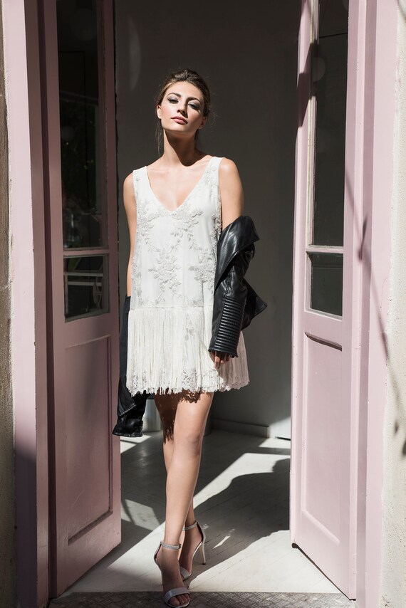 long sleeve a line midi dress Midi A-line Wedding Dress Filici With Long Sleeve Blouse 8 US (40 EU) / Off-white