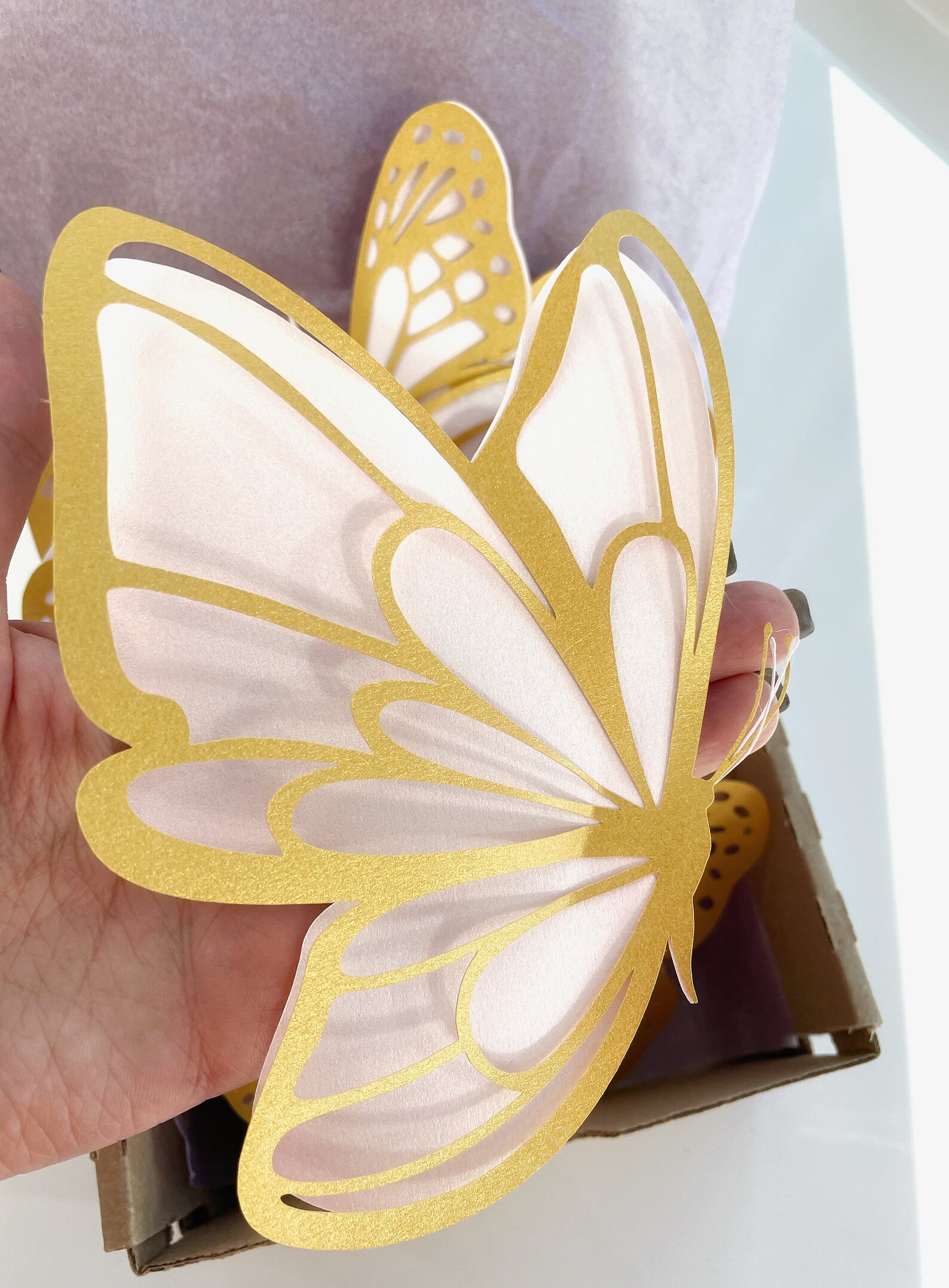 20 Gold Butterflies Wall Decor Butterfly Decorationpaper Etsy Australia