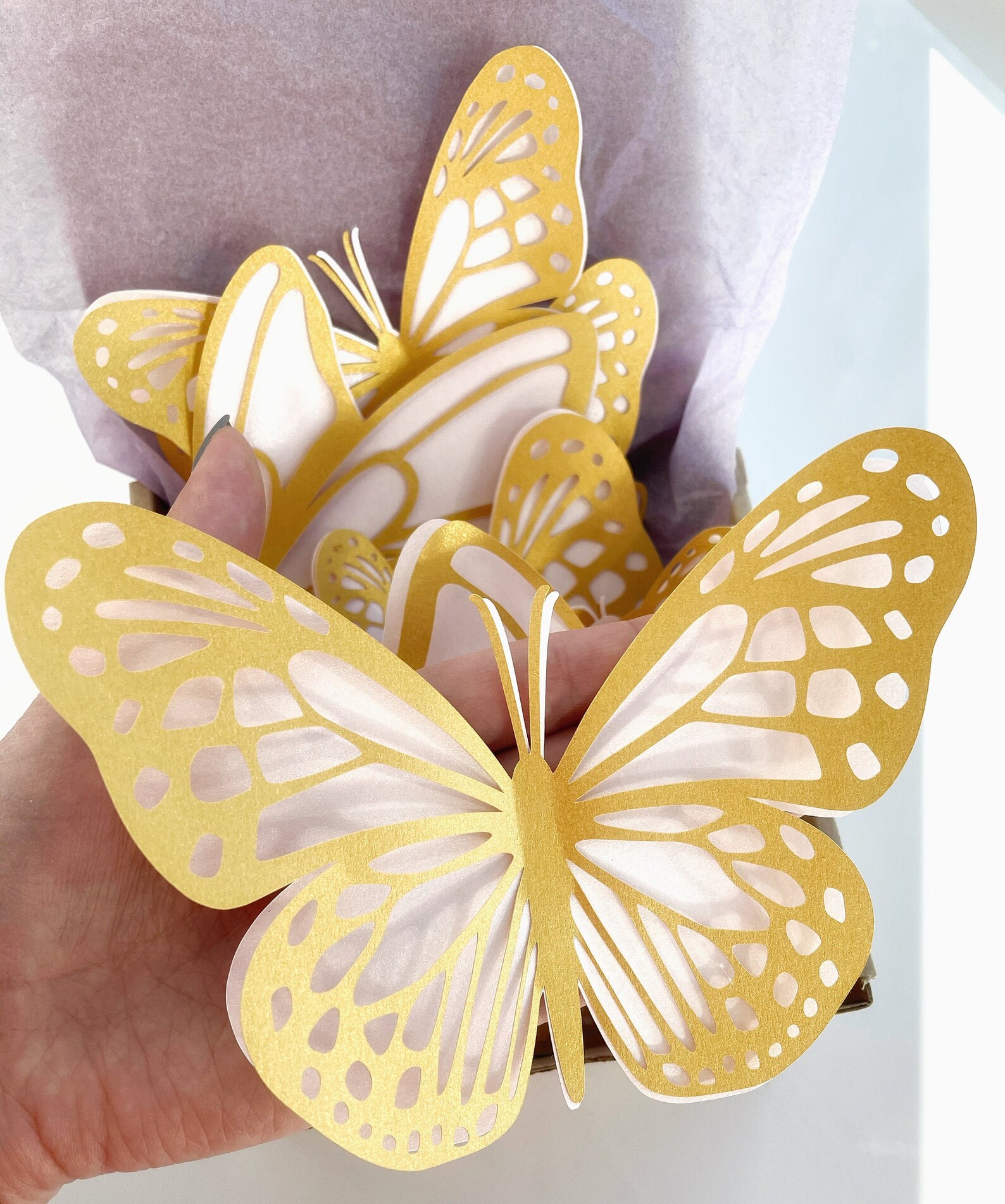 20 Gold Butterflies Wall Decor Butterfly Decorationpaper Etsy Australia