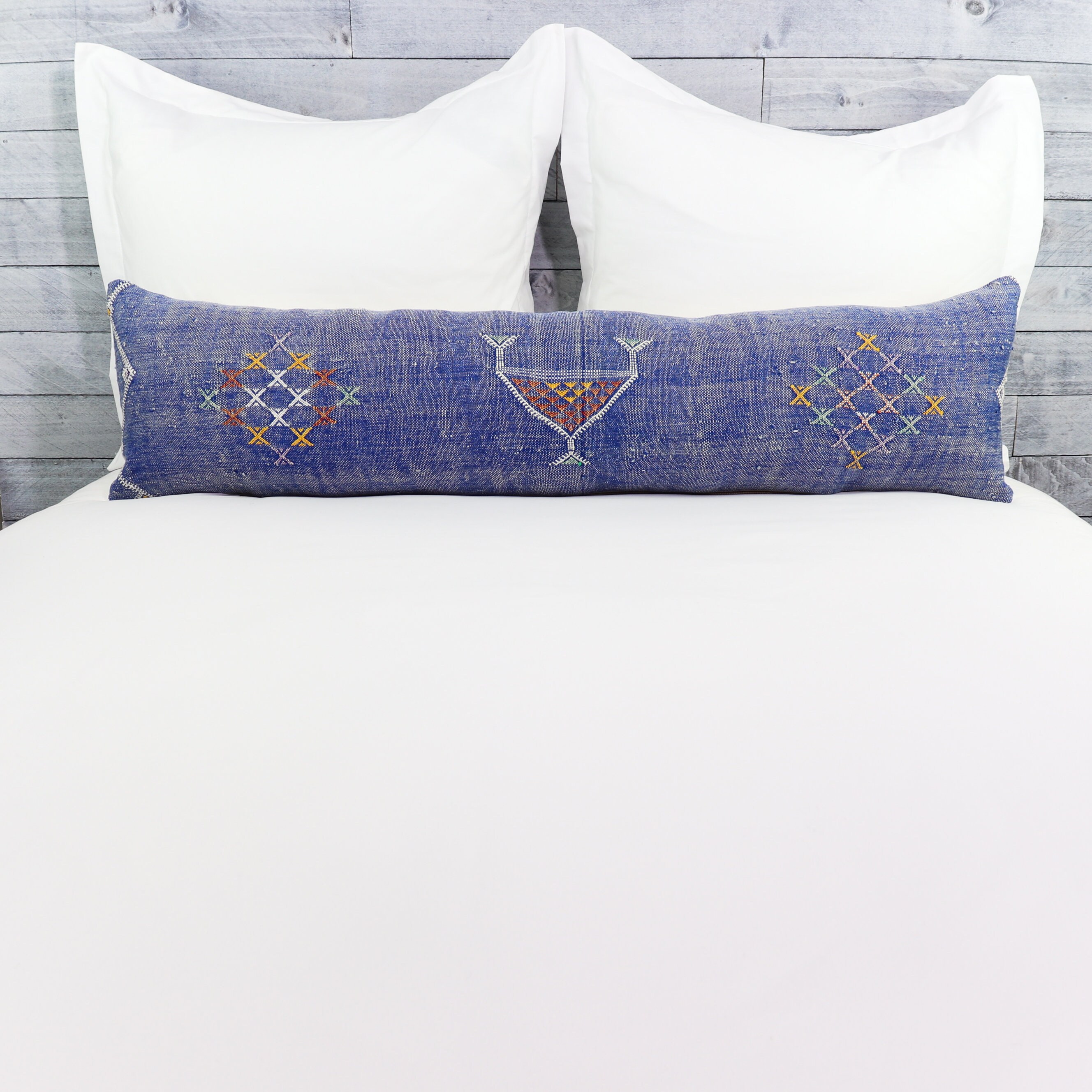 Bohemian Lumbar Pillow Sabra Silk Lumbar Pillow 12x48 Blue Etsy