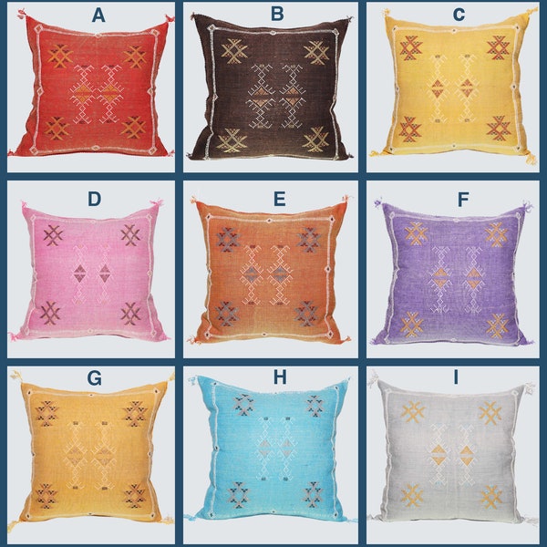 Moroccan throw pillow, Cactus silk pillow, Moroccan Sabra cushion, Berber cushion, Throw pillow, Moroccan cushion for sofa