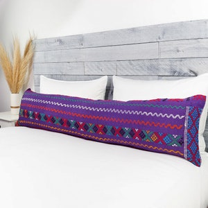 Moroccan Cactus Pillow, Decorative Moroccan Lumbar Pillow, 12x50, Purple, Bed Cushion Throw Pillow, Boho Pillow. Ships from CA, USA
