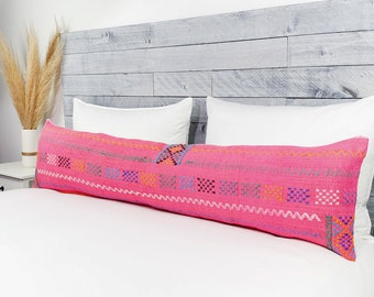 Long Lumbar Pillow, Wool 17x50, Decorative Lumbar Pillow, Bed