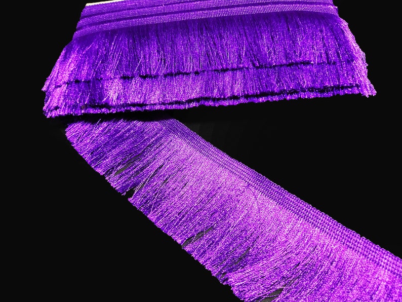 Indian Purple Fringe Trim With Embellishment Border For Etsy