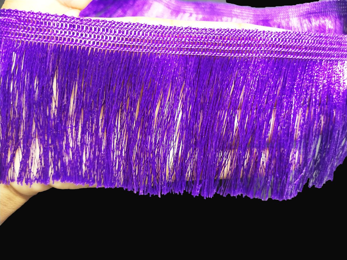 Indian Purple Fringe Trim With Embellishment Border For Etsy