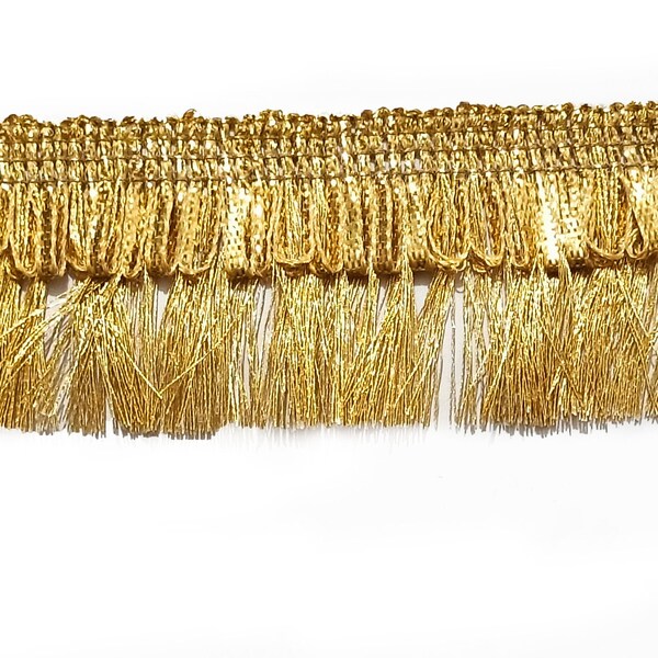 Indian Gold hand work Brush Fringe Lace Trim With Embellishment Border For Crafting Sewing Kiran lace Price by yard