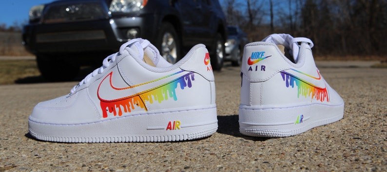 rainbow drip air force 1