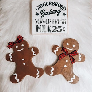 Gingerbread Boy-Gingerbread Girl-Wooden Gingerbread Men-Gingerbread Shelf Sitter Sign-Bundle Deal-Farmhouse Christmas-Tier Tray Decor