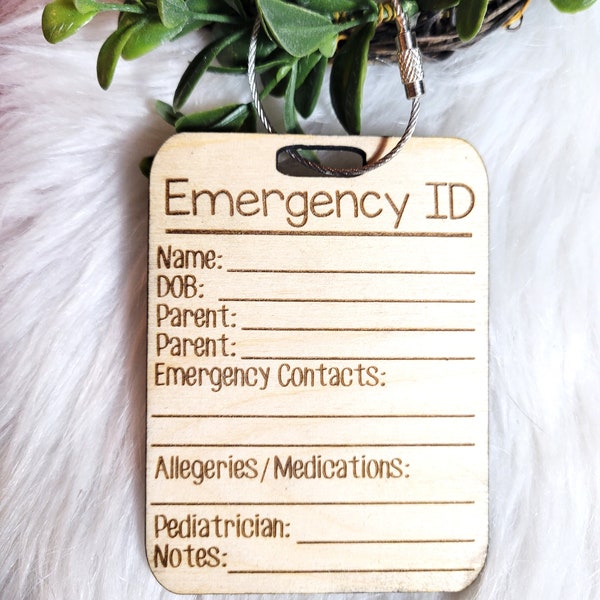Child Id Tag Etsy