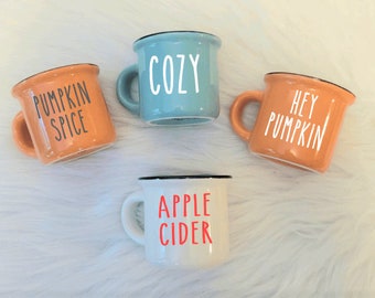 Fall Mini Mugs: Rae Dunn Inspired Tiered Tray Decor