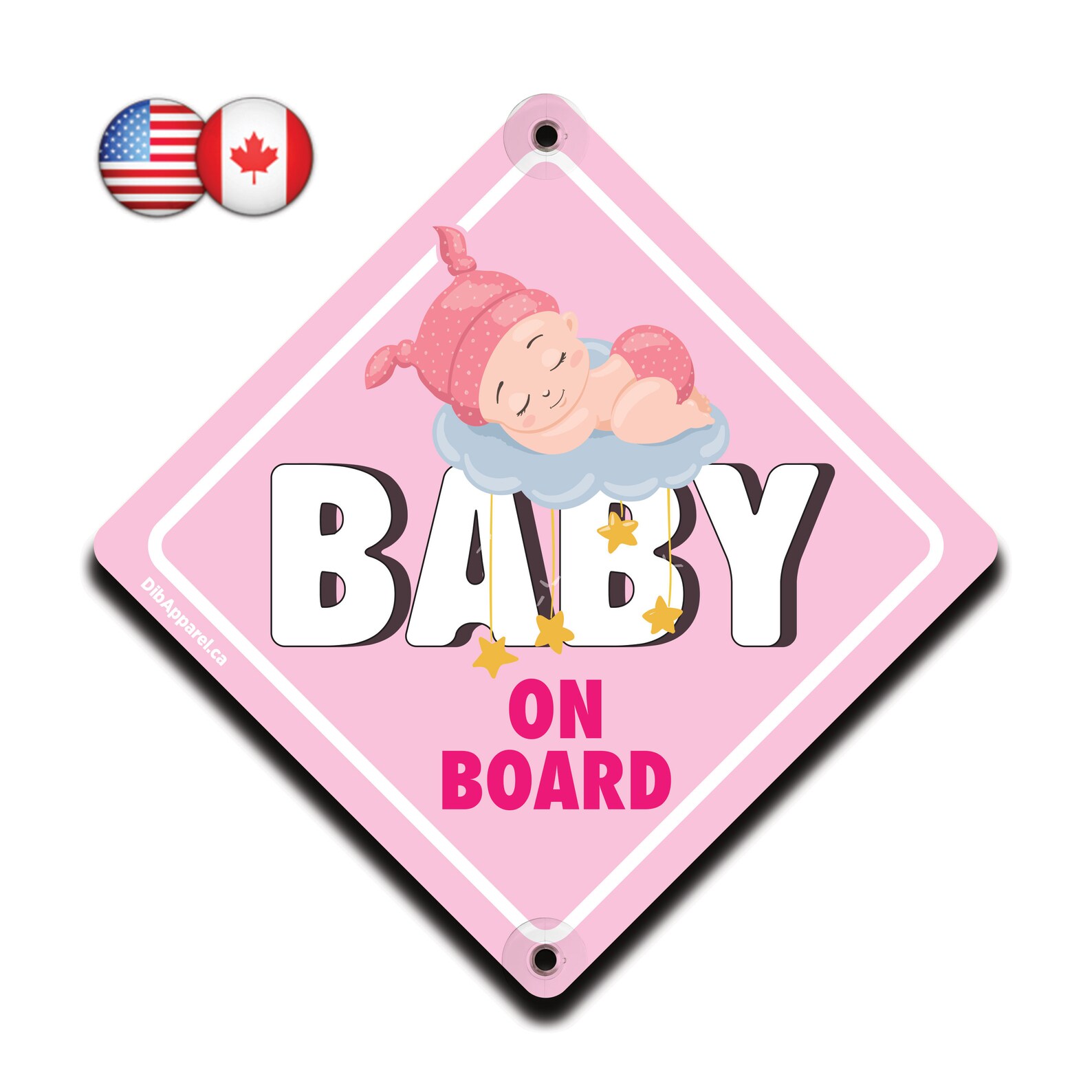 Baby on Board Sign for a Girl Durable With Suction Cup Etsy