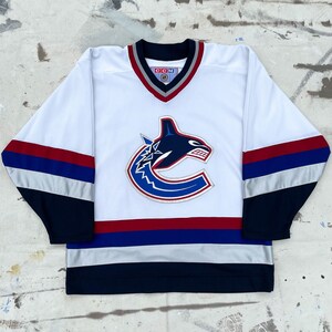 Vancouver Canucks Vintage CCM Blank White NHL Hockey Jersey Size Large