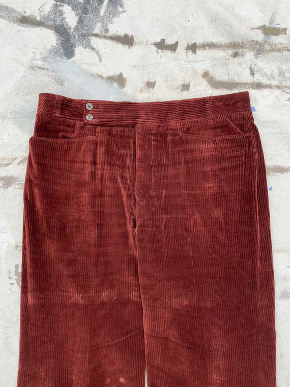 Vintage Rust Hugger Corduroy Chore Trousers- 1960s - Gem