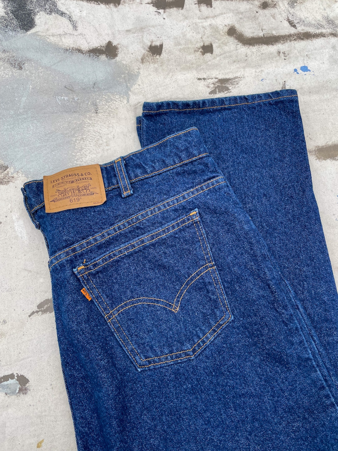 Levis 619 Orange Tab Denim 1980s - Etsy