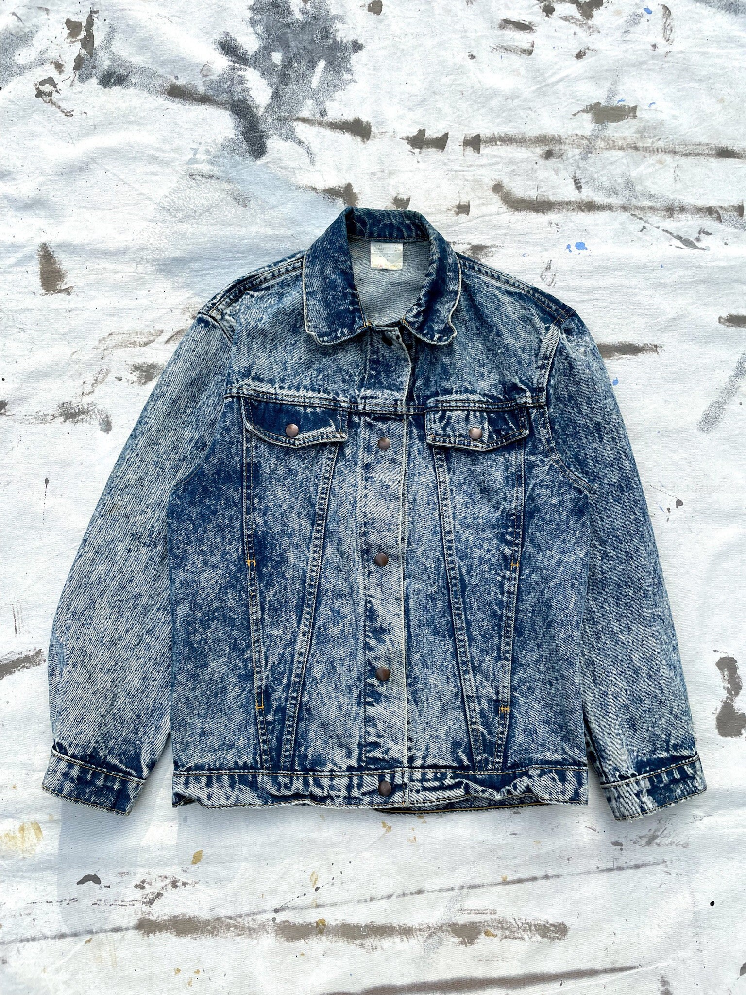 Acid Wash Denim Jacket - Etsy