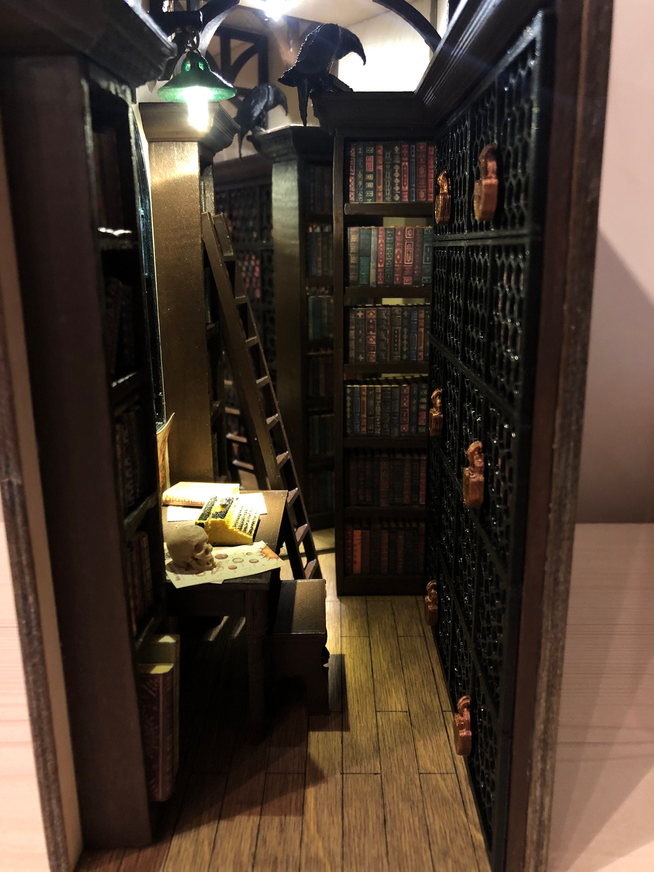 Book nook library Book nook shelf insert Bookshelf insert Etsy