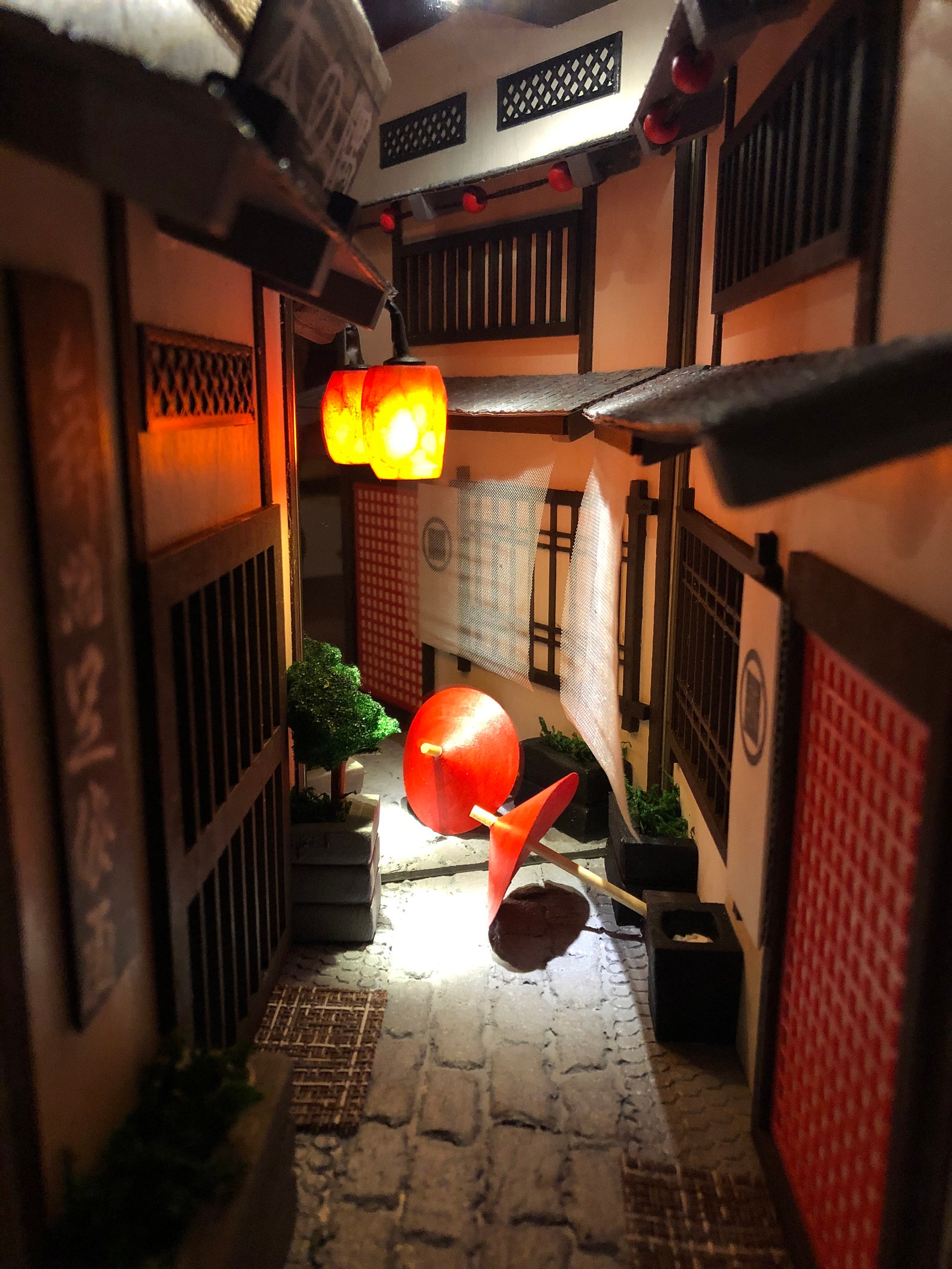 Book nook bookshelf insert Japan Alley Book END library decor Etsy