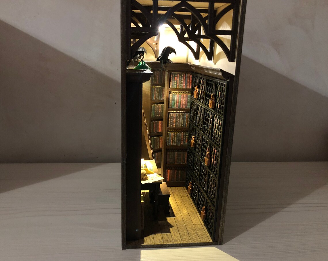 Dark Academia decor room Book nook library Shelf insert Etsy