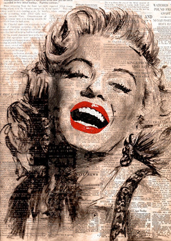 Marilyn Monroe Print Marilyn Monroe Art Fashion Print - Etsy