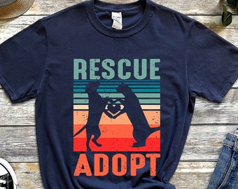 Rescue Dog Shirts Dog Rescue Tshirt Rescued Dog Shirt Foster Cat Rescue T-shirts Resque Dog Mom Tee Dog Lover Pet Owner Shirt Adopt Dog