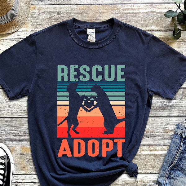 Rescue Dog Shirts Dog Rescue Tshirt Rescued Dog Shirt Foster Cat Rescue T-shirts Resque Dog Mom Tee Dog Lover Pet Owner Shirt Adopt Dog