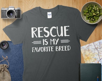 Rescue Is My Favorite Breed T-Shirt, Animal Rescue Shirt, Pet Lover Tee, Adoption Awareness T-Shirt, Dog Rescue Shirt, Cat Rescue Tee
