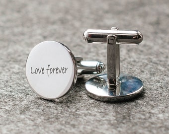 Cuff links Love forever Groom gift for wedding Engraved cufflink Wedding gift for husband Groomsmen cufflinks Custom cuff links Personalized