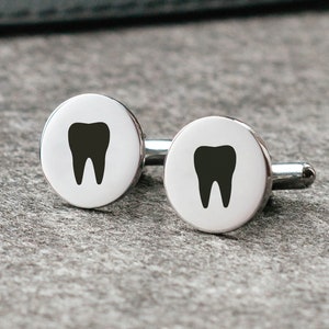 Dentist gift Tooth cuff links Dental cufflinks Teeth jewelry Molar cuff links Dentist jewelry Silver cuff links Tooth tie clip Dental tiebar